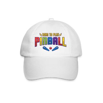 Geboren zum Flipper spielen / Flipper, flippern - Baseballkappe - Weiß/Weiß - Vorne