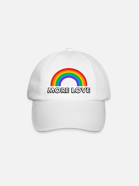 Regenbogen Mehr Liebe - Baseballkappe - Weiß/Weiß
