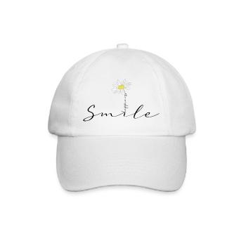 Lächeln Glück Blume Marguerite Original - Baseballkappe - Weiß/Weiß - Vorne