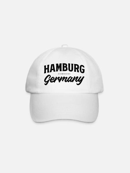 Hamburg Germany – Koordinaten Design - Baseballkappe - Weiß/Weiß