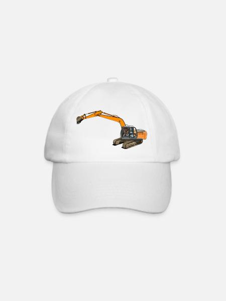 Löffelbagger greift ein - Baseballkappe - Weiß/Weiß