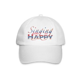 Musik singen Happy Musiker - Baseballkappe - Weiß/Weiß - Vorne