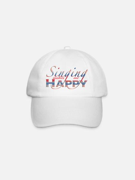 Musik singen Happy Musiker - Baseballkappe - Weiß/Weiß