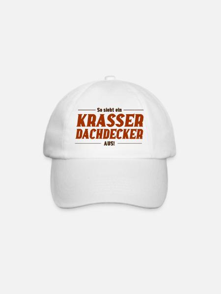 Krasser Dachdecker – Berufsstolz mit Humor - Baseballkappe - Weiß/Weiß