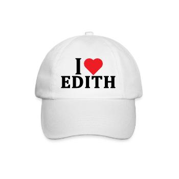 T-Shirt Ich liebe Edith T-Shirt Geschenkidee - Baseballkappe - Weiß/Weiß - Vorne