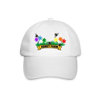 Honigfarm mit bunten Blumen - Baseballkappe - Weiß/Weiß - Vorne