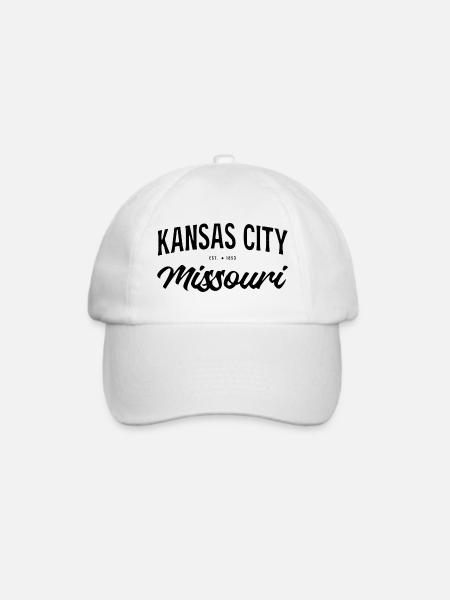 Kansas City Missouri Vintage Schriftzug - Baseballkappe - Weiß/Weiß