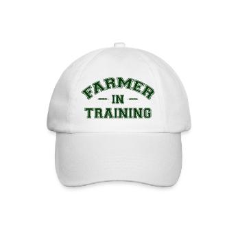 Lustiger landwirtschaftlicher Bauer in Ausbildung - Baseballkappe - Weiß/Weiß - Vorne