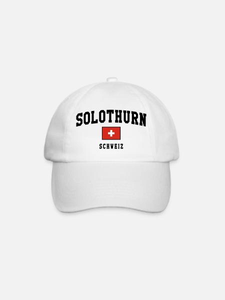 Solothurn Schweiz Flagge Design - Baseballkappe - Weiß/Weiß