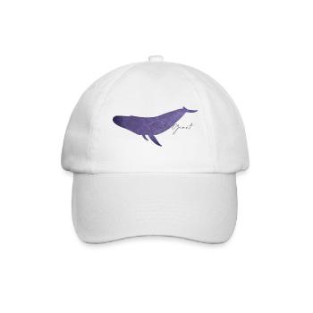 Sanfter Wal Blumendesign - Baseballkappe - Weiß/Weiß - Vorne