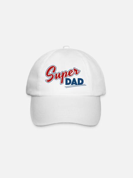 Super Dad Design - Baseballkappe - Weiß/Weiß