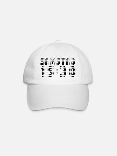 Samstag 15:30 Uhr Fussball Bundesliga - Baseballkappe - Weiß/Weiß