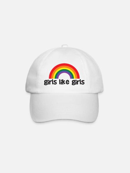 Girls like girls - rainbow pride LGBTQ design - Baseballkappe - Weiß/Weiß