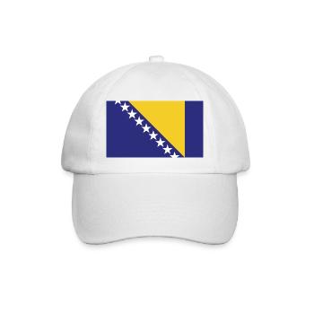 Bosnien H Flagge Bosna - Baseballkappe - Weiß/Weiß - Vorne