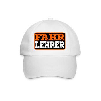 Geschenke für Fahrlehrer - Fahrschule Lehrer - Baseballkappe - Weiß/Weiß - Vorne