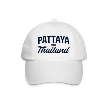 Pattaya Thailand Script - Baseballkappe - Weiß/Weiß - Vorne
