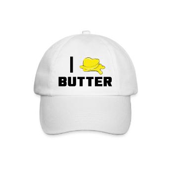 Ich liebe Butter - Baseballkappe - Weiß/Weiß - Vorne
