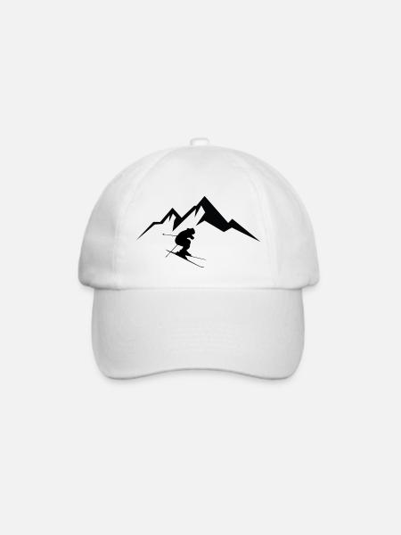 Skiing Ski fahren Ski Motiv für Schi Fahrer - Baseballkappe - Weiß/Weiß
