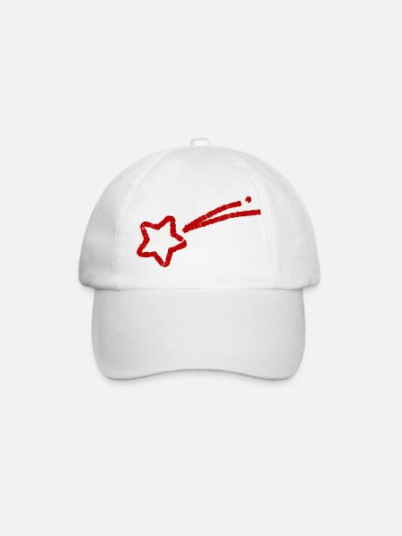 handgezeichnete Sternschnuppe - Baseballkappe - Weiß/Weiß