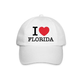 Ich liebe Florida | I Herz Florida | Florida - Baseballkappe - Weiß/Weiß - Vorne