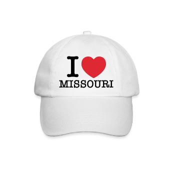 Ich liebe Missouri | Missouri | I Herz Missouri - Baseballkappe - Weiß/Weiß - Vorne