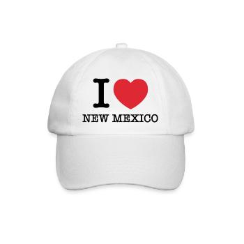 Ich liebe New Mexico | I Heart New Mexico - Baseballkappe - Weiß/Weiß - Vorne