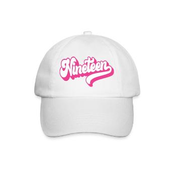 Neunzehn 19. Geburtstag Mädchen Frauen 19 Jahre alt - Baseballkappe - Weiß/Weiß - Vorne