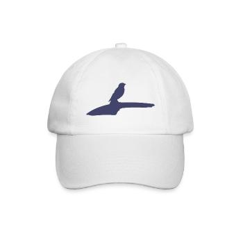 Minimalistische Vogelillustration auf Baum - Baseballkappe - Weiß/Weiß - Vorne