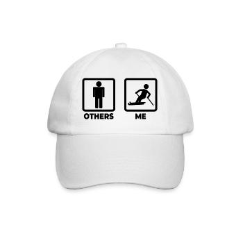Skifahrer Strichmännchen - Baseballkappe - Weiß/Weiß - Vorne