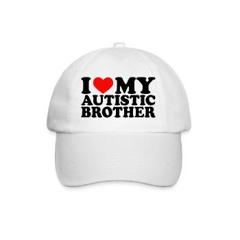 I Love My Autistic Brother I Heart My Brother Y2K - Baseballkappe - Weiß/Weiß - Vorne
