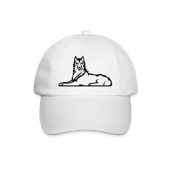 Tschetschenischer Wolf - Baseballkappe - Weiß/Weiß - Vorne