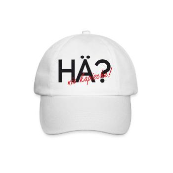 Hä?, nix kapische! - Baseballkappe - Weiß/Weiß - Vorne