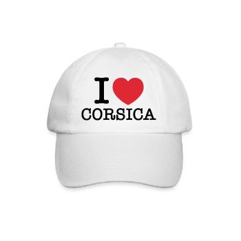 Ich liebe Korsika | Korsika | I Herz Korsika - Baseballkappe - Weiß/Weiß - Vorne