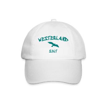 Westerland - Sylt - Nordsee - Anker - Möwe - Insel - Baseballkappe - Weiß/Weiß - Vorne