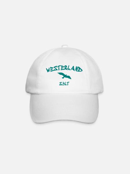 Westerland - Sylt - Nordsee - Anker - Möwe - Insel - Baseballkappe - Weiß/Weiß
