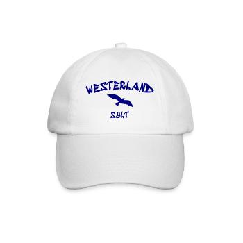 Westerland - Sylt - Nordsee - Anker - Möwe - Insel - Baseballkappe - Weiß/Weiß - Vorne
