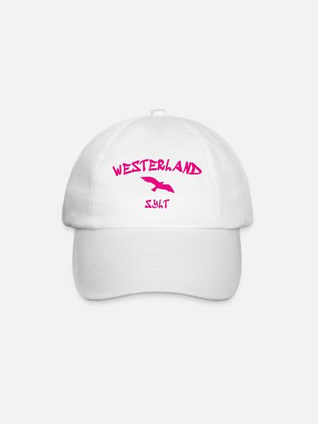 Westerland - Sylt - Nordsee - Anker - Möwe - Insel - Baseballkappe - Weiß/Weiß