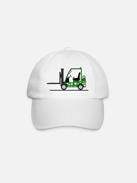 Staplerfahrer Herz grün - Baseballkappe - Weiß/Weiß