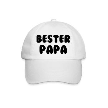 Bester Papa Schwarz - Baseballkappe - Weiß/Weiß - Vorne