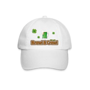 Irish Pub - Brawl and crawl- Raufen und Kriechen - Baseballkappe - Weiß/Weiß - Vorne
