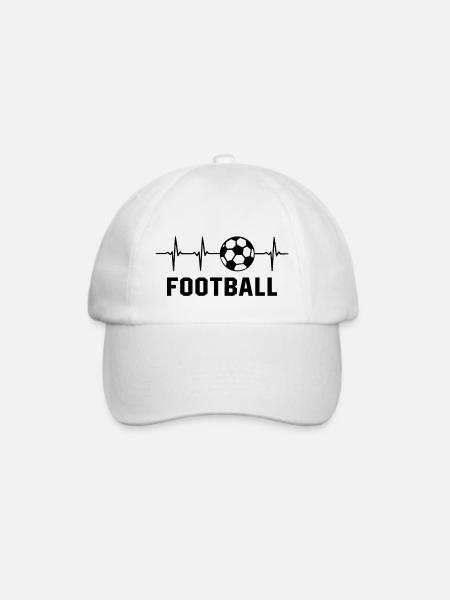 football Herzschlag Fußball Fußballspieler - Baseballkappe - Weiß/Weiß