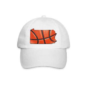 Basketball in der Pennsylvania State Landkarte - Baseballkappe - Weiß/Weiß - Vorne