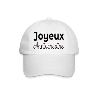 Alles Gute zum Geburtstag Herz - Baseballkappe - Weiß/Weiß - Vorne
