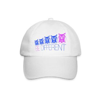 5 Be Different Eulen Vögel Freunde Reihe besonders - Baseballkappe - Weiß/Weiß - Vorne