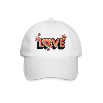Retro Heart Love Design für Freizeitkleidung - Baseballkappe - Weiß/Weiß - Vorne
