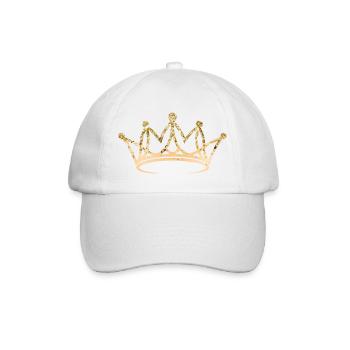 Krone, elegant, goldig, personalisierbar - Baseballkappe - Weiß/Weiß - Vorne