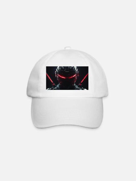 Kybernetische futuristische Kleidung für die Nacht - Baseballkappe - Weiß/Weiß