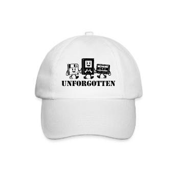 unforgotten vhs floppy disk music cassette - Baseballkappe - Weiß/Weiß - Vorne