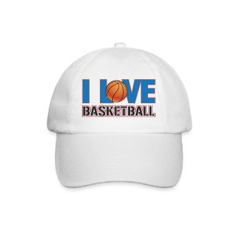 Ich liebe Basketball - Baseballkappe - Weiß/Weiß - Vorne