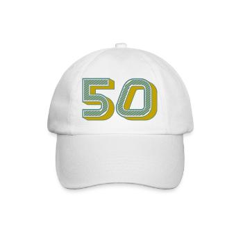 Nummer 50 des modernen Horoskops - Baseballkappe - Weiß/Weiß - Vorne